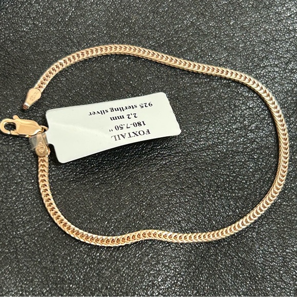 Foxtail 14k Rose Gold over Sterling silver 925 bracelet - Picture 1 of 6